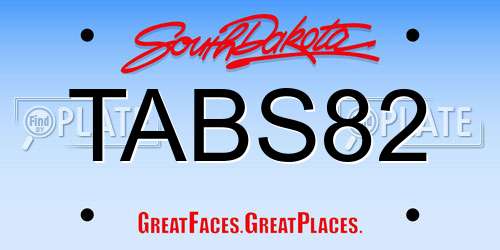 TABS82 South Dakota License Plate