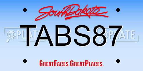 TABS87 South Dakota License Plate