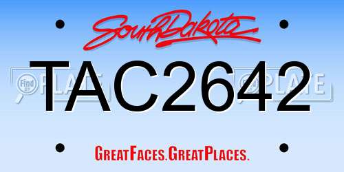 TAC2642 South Dakota License Plate