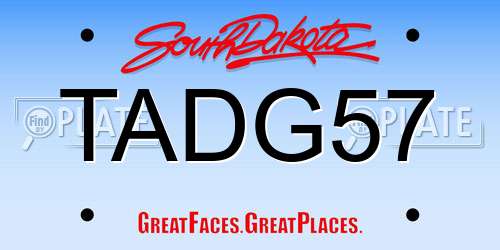TADG57 South Dakota License Plate