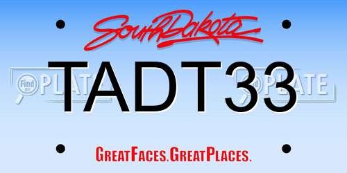 TADT33 South Dakota License Plate