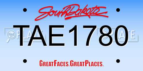 TAE1780 South Dakota License Plate