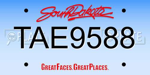 TAE9588 South Dakota License Plate