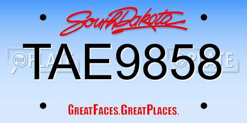 TAE9858 South Dakota License Plate