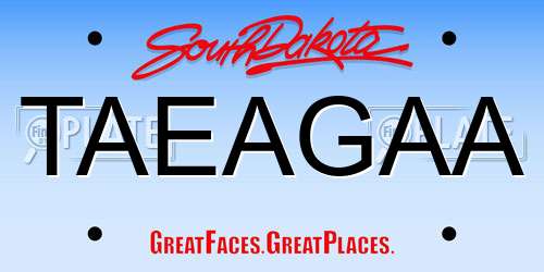 TAEAGAA South Dakota License Plate