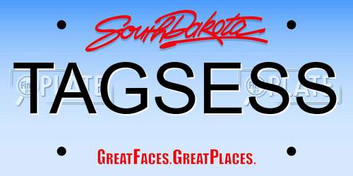 TAGSESS South Dakota License Plate