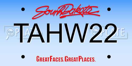 TAHW22 South Dakota License Plate