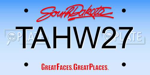TAHW27 South Dakota License Plate