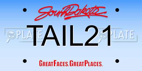 TAIL21 South Dakota License Plate