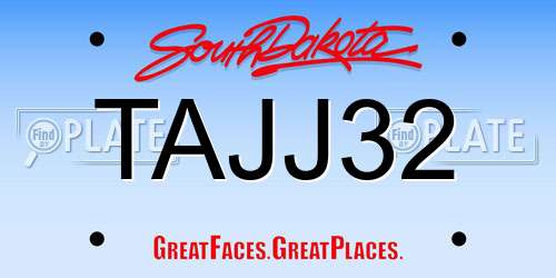 TAJJ32 South Dakota License Plate