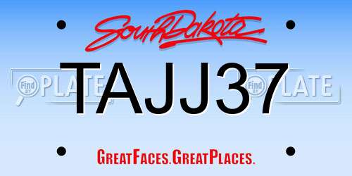 TAJJ37 South Dakota License Plate