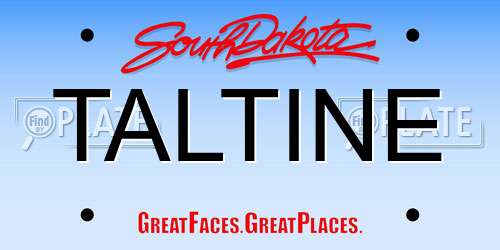 TALTINE South Dakota License Plate