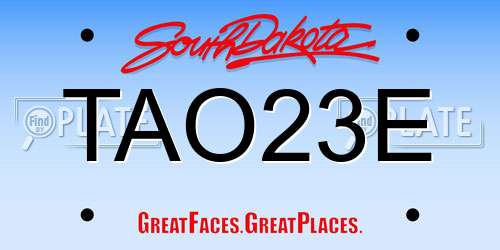 TAO23E South Dakota License Plate