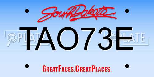 TAO73E South Dakota License Plate