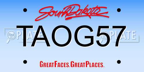 TAOG57 South Dakota License Plate