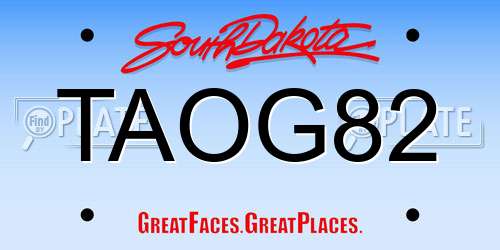 TAOG82 South Dakota License Plate