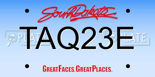 TAQ23E South Dakota License Plate