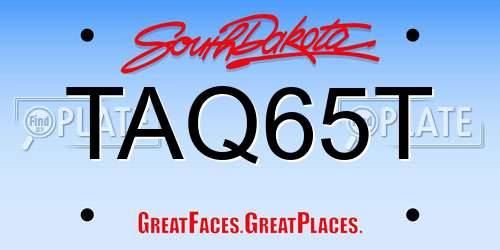 TAQ65T South Dakota License Plate