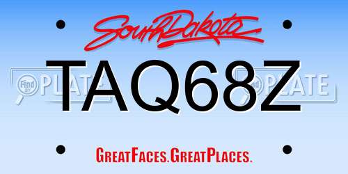 TAQ68Z South Dakota License Plate