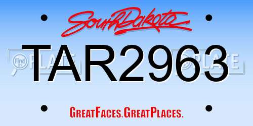 TAR2963 South Dakota License Plate