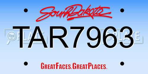 TAR7963 South Dakota License Plate
