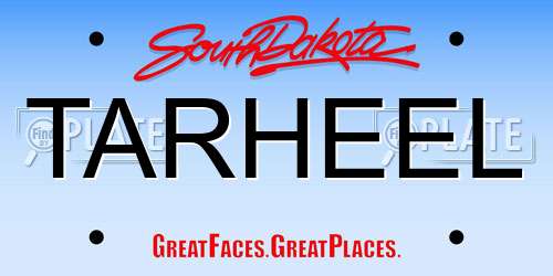 TARHEEL South Dakota License Plate