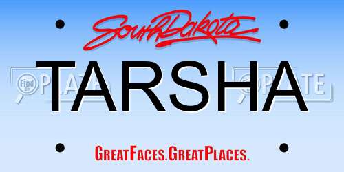 TARSHA South Dakota License Plate