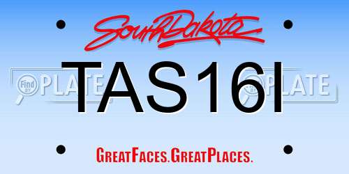 TAS16I South Dakota License Plate