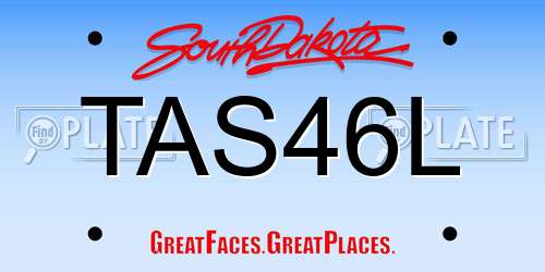 TAS46L South Dakota License Plate