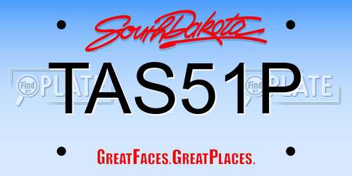 TAS51P South Dakota License Plate