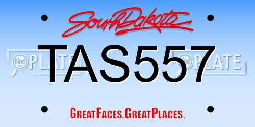 TAS557 South Dakota License Plate