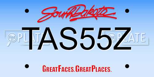 TAS55Z South Dakota License Plate