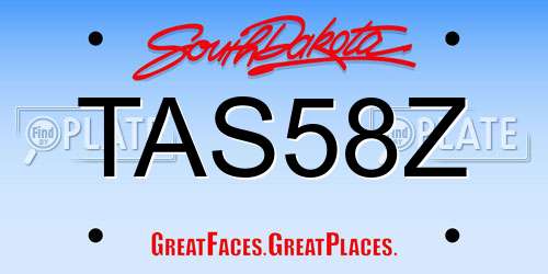 TAS58Z South Dakota License Plate