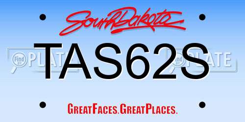 TAS62S South Dakota License Plate