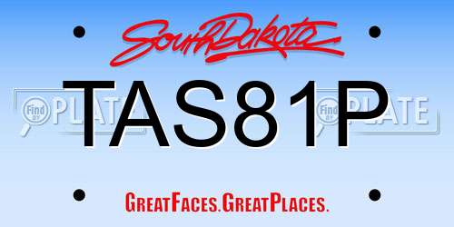 TAS81P South Dakota License Plate