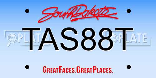 TAS88T South Dakota License Plate
