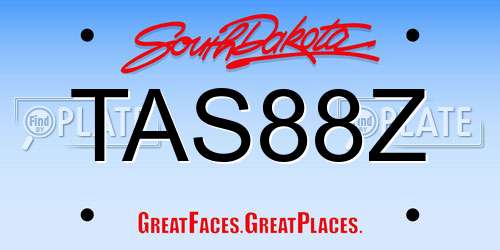 TAS88Z South Dakota License Plate