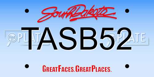 TASB52 South Dakota License Plate