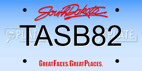 TASB82 South Dakota License Plate