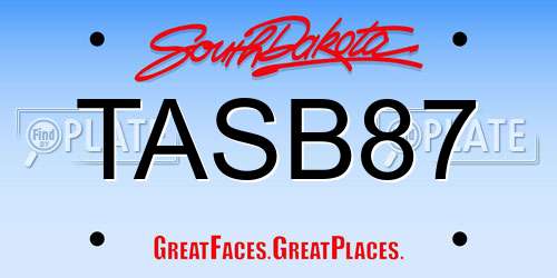 TASB87 South Dakota License Plate