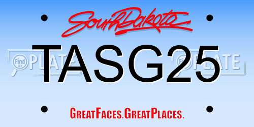 TASG25 South Dakota License Plate