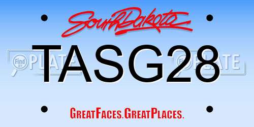 TASG28 South Dakota License Plate