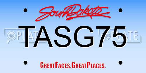 TASG75 South Dakota License Plate