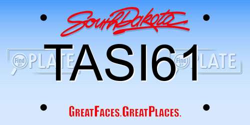 TASI61 South Dakota License Plate
