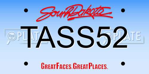 TASS52 South Dakota License Plate