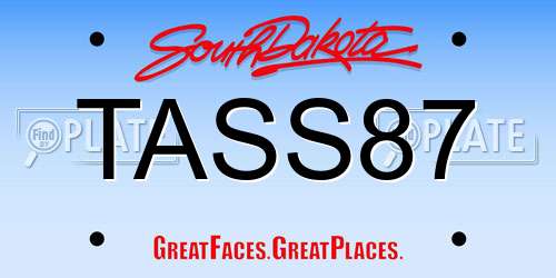 TASS87 South Dakota License Plate