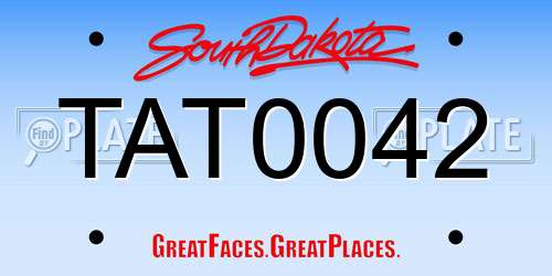 TAT0042 South Dakota License Plate