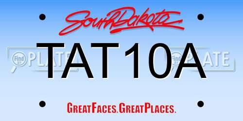TAT10A South Dakota License Plate