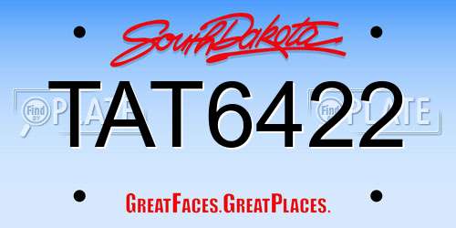 TAT6422 South Dakota License Plate