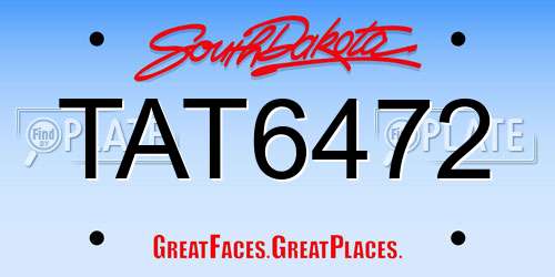 TAT6472 South Dakota License Plate
